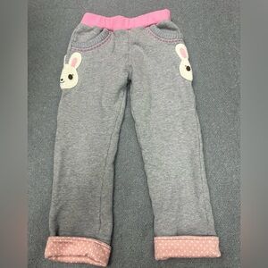 Miki House Gray and Pink Kids Pajamas with Bunny Design